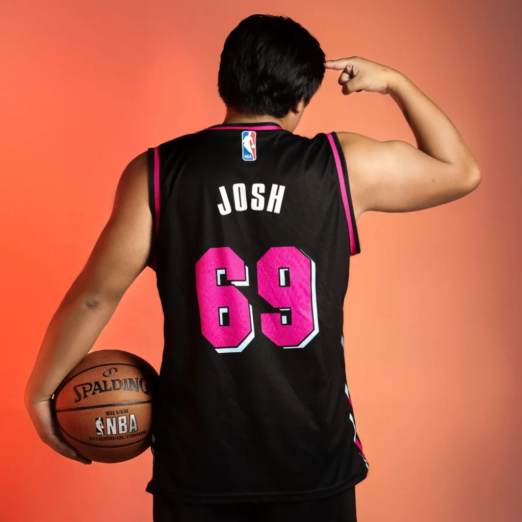 Custom basketball jersey back view — Sportory
